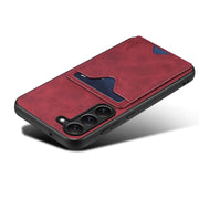 For Samsung Galaxy S24 5G Denior PU Back Cover Card Slot Holder Phone Case(Red)