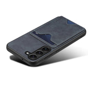 For Samsung Galaxy S24+ 5G Denior PU Back Cover Card Slot Holder Phone Case(Grey)