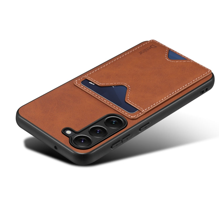 For Samsung Galaxy S24+ 5G Denior PU Back Cover Card Slot Holder Phone Case(Brown)