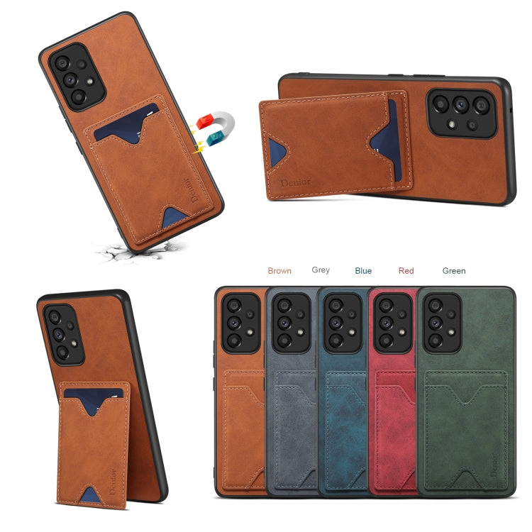 For Samsung Galaxy S24 Ultra 5G Denior PU Back Cover Card Slot Holder Phone Case(Brown)