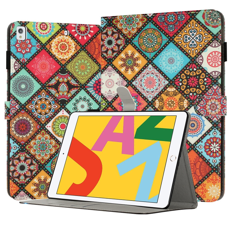 For iPad 10.2 2021 / 2020 Painted Leather Smart Tablet Case(Ethnic Style)
