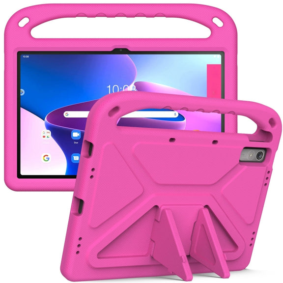 For Lenovo Tab P11 Gen 2 11.5 Handle EVA Shockproof Tablet Case with Holder(Rose Red)