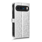 For Google Pixel 9 Pro Honeycomb Dot Texture Leather Phone Case(Silver)