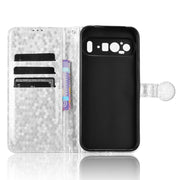 For Google Pixel 9 Pro Honeycomb Dot Texture Leather Phone Case(Silver)