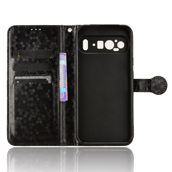 For Google Pixel 9 Honeycomb Dot Texture Leather Phone Case(Black)