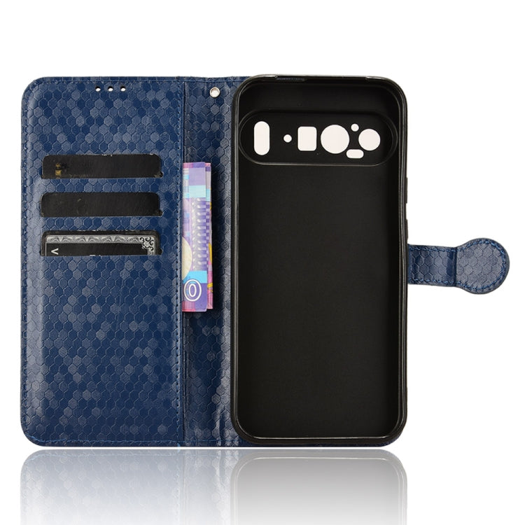 For Google Pixel 9 Honeycomb Dot Texture Leather Phone Case(Blue)