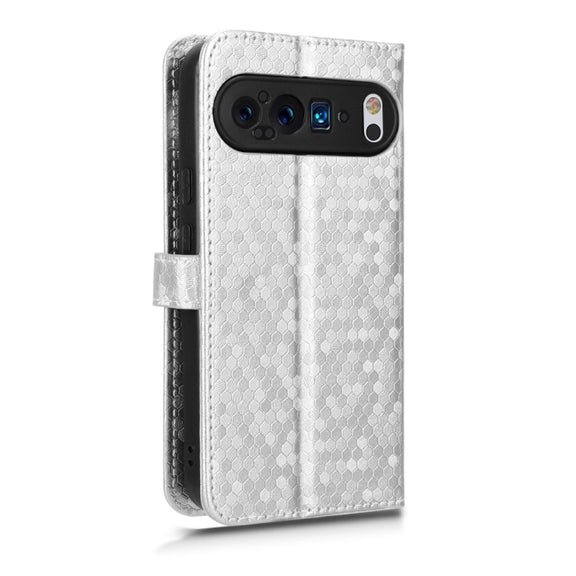 For Google Pixel 9 Honeycomb Dot Texture Leather Phone Case(Silver)