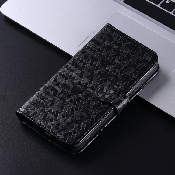 For Google Pixel 9 Pro XL Honeycomb Dot Texture Leather Phone Case(Black)