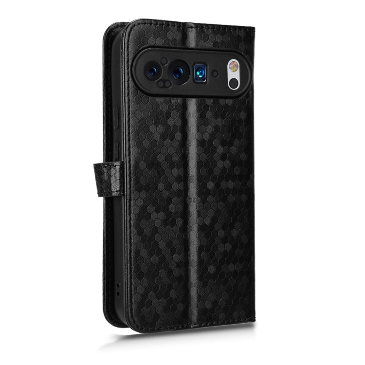 For Google Pixel 9 Pro XL Honeycomb Dot Texture Leather Phone Case(Black)