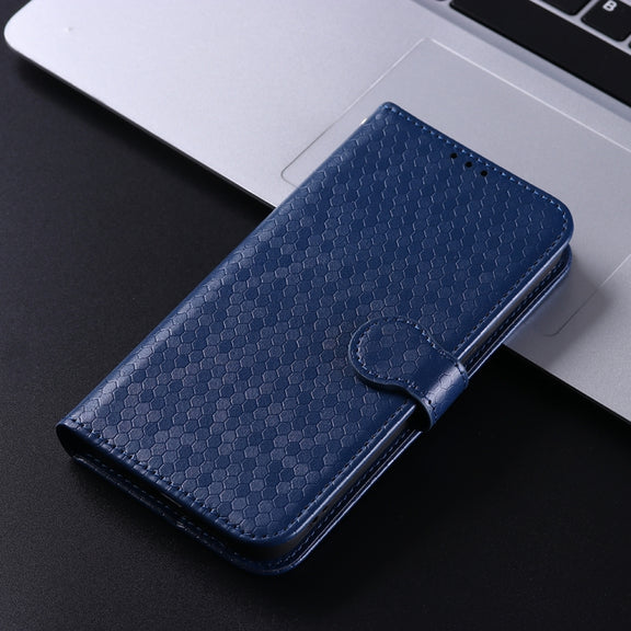 For Google Pixel 9 Pro XL Honeycomb Dot Texture Leather Phone Case(Blue)