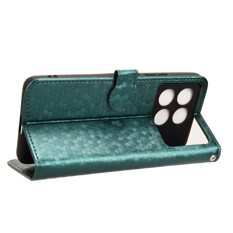 For Xiaomi Redmi K70 5G / K70 Pro 5G Honeycomb Dot Texture Leather Phone Case(Green)