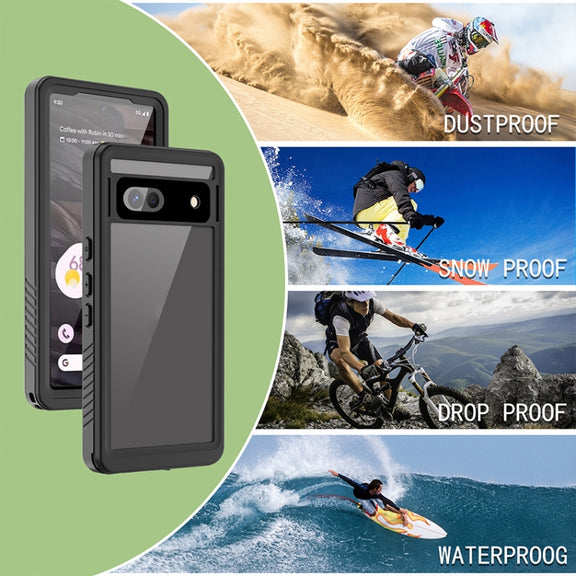For Google Pixel 7a RedPepper Shockproof IP68 Water-resistant PC + TPU Protective Case(Black)