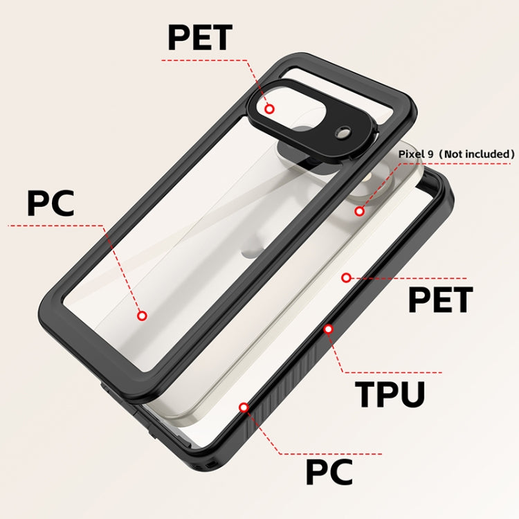 For Google Pixel 9 RedPepper Shockproof IP68 Water-resistant PC + TPU Protective Case(Black)