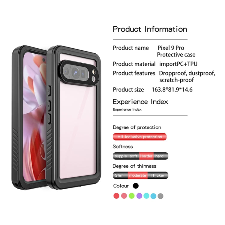 For Google Pixel 9 Pro RedPepper Shockproof IP68 Water-resistant PC + TPU Protective Case(Black)