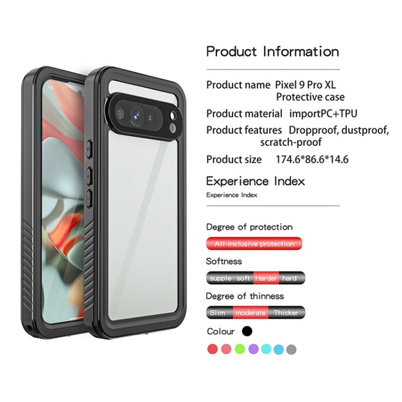 For Google Pixel 9 Pro XL RedPepper Shockproof IP68 Water-resistant PC + TPU Protective Case(Black)