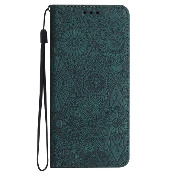 For Redmi Note 12 5G Global Ethnic Embossed Adsorption Leather Phone Case(Blue)