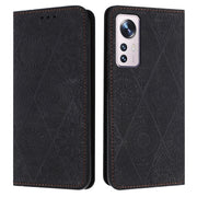 For Xiaomi 12 Lite Ethnic Embossed Adsorption Leather Phone Case(Black)