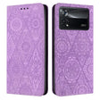 For Xiaomi Poco X4 Pro 5G Ethnic Embossed Adsorption Leather Phone Case(Purple) - Xiaomi Cases by PMC TechLife | Online Shopping South Africa | PMC TechLife | Buy Now Pay Later Mobicred