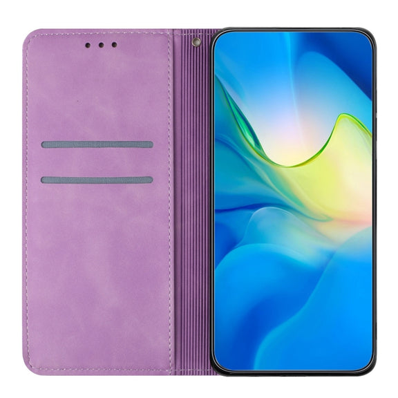 For Xiaomi Poco X4 Pro 5G Ethnic Embossed Adsorption Leather Phone Case(Purple)