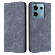 For Xiaomi Redmi Note 13 Pro 5G Ethnic Embossed Adsorption Leather Phone Case(Grey)