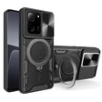 For Xiaomi 13T / Redmi K60 Ultra CD Texture Sliding Camshield Magnetic Holder Phone Case(Black) - Redmi K60 Ultra Cases by PMC TechLife | Online Shopping South Africa | PMC TechLife | Buy Now Pay Later Mobicred