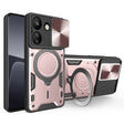 For Xiaomi Redmi 13C 4G CD Texture Sliding Camshield Magnetic Holder Phone Case(Pink) - 13C Cases by PMC TechLife | Online Shopping South Africa | PMC TechLife | Buy Now Pay Later Mobicred