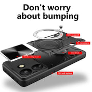 For Xiaomi Redmi 13C 4G CD Texture Sliding Camshield Magnetic Holder Phone Case(Pink)