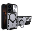 For Xiaomi Redmi Note 12 Turbo CD Texture Sliding Camshield Magnetic Holder Phone Case(Silver) - Xiaomi Cases by PMC TechLife | Online Shopping South Africa | PMC TechLife | Buy Now Pay Later Mobicred
