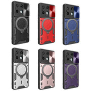For Xiaomi Redmi Note 13 Pro 5G CD Texture Sliding Camshield Magnetic Holder Phone Case(Red)