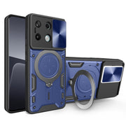For Xiaomi Redmi Note 13 Pro 5G CD Texture Sliding Camshield Magnetic Holder Phone Case(Blue)
