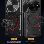 For Xiaomi Redmi A3 CD Texture Sliding Camshield Magnetic Holder Phone Case(Black)