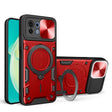 For Xiaomi Mi 11 Lite 4G / 5G CD Texture Sliding Camshield Magnetic Holder Phone Case(Red) - Xiaomi Cases by PMC TechLife | Online Shopping South Africa | PMC TechLife | Buy Now Pay Later Mobicred