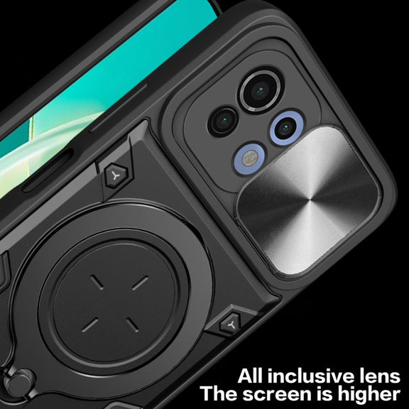 For Xiaomi Mi 11 Lite 4G / 5G CD Texture Sliding Camshield Magnetic Holder Phone Case(Blue)