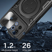 For Xiaomi Mi 11 Lite 4G / 5G CD Texture Sliding Camshield Magnetic Holder Phone Case(Blue)