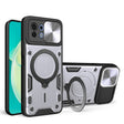 For Xiaomi Mi 11 Lite 4G / 5G CD Texture Sliding Camshield Magnetic Holder Phone Case(Silver) - Xiaomi Cases by PMC TechLife | Online Shopping South Africa | PMC TechLife | Buy Now Pay Later Mobicred