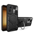 For Xiaomi Redmi Note 12S 4G CD Texture Sliding Camshield Magnetic Holder Phone Case(Black) - Xiaomi Cases by PMC TechLife | Online Shopping South Africa | PMC TechLife | Buy Now Pay Later Mobicred