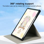 For iPad Air 11 2024 / iPad Pro 11 3-Fold 360 Rotation Painted Leather Smart Tablet Case(Bear Bunny)