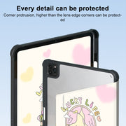 For iPad Air 11 2024 / iPad Pro 11 3-Fold 360 Rotation Painted Leather Smart Tablet Case(Bear Bunny)