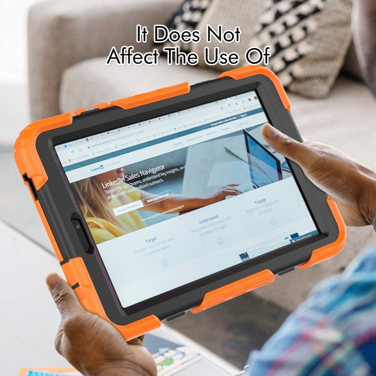 For Lenovo Tab M8 4th Gen Silicone Hybrid PC Tablet Case with Shoulder Strap(Orange)