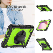 For Lenovo Tab M8 4th Gen Silicone Hybrid PC Tablet Case with Shoulder Strap(Yellow Green PC)
