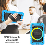 For Lenovo Tab M8 4th Gen Silicone Hybrid PC Tablet Case with Shoulder Strap(Light Blue)