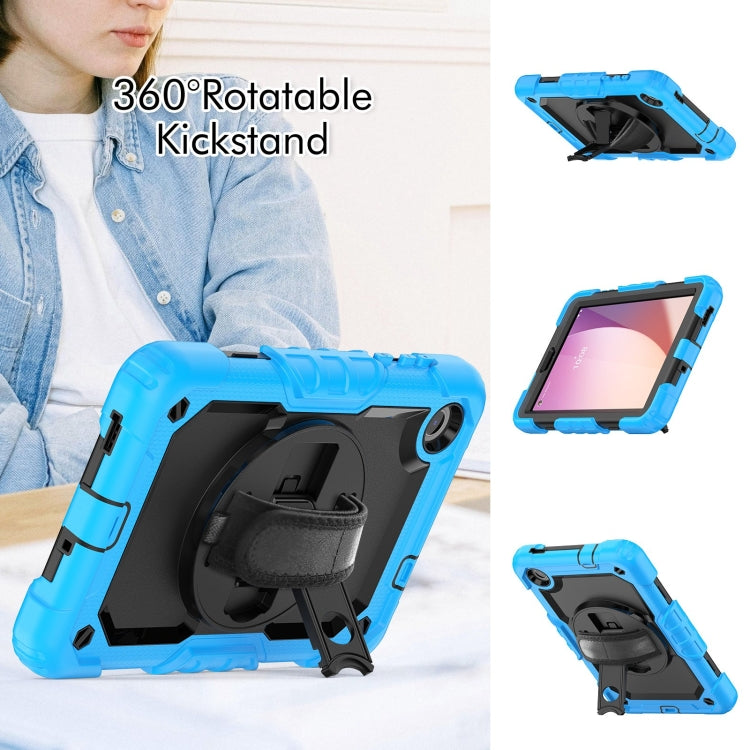 For Lenovo Tab M8 4th Gen Silicone Hybrid PC Tablet Case with Shoulder Strap(Light Blue)