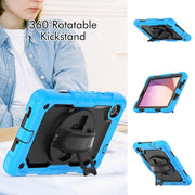 For Lenovo Tab M8 4th Gen Silicone Hybrid PC Tablet Case with Shoulder Strap(Light Blue)