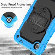 For Lenovo Tab M8 4th Gen Silicone Hybrid PC Tablet Case with Shoulder Strap(Light Blue)