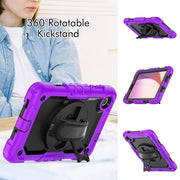 For Lenovo Tab M8 4th Gen Silicone Hybrid PC Tablet Case with Shoulder Strap(Purple)