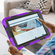 For Lenovo Tab M8 4th Gen Silicone Hybrid PC Tablet Case with Shoulder Strap(Purple)