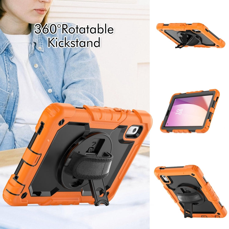For Lenovo Tab M9 Silicone Hybrid PC Tablet Case with Shoulder Strap(Orange)