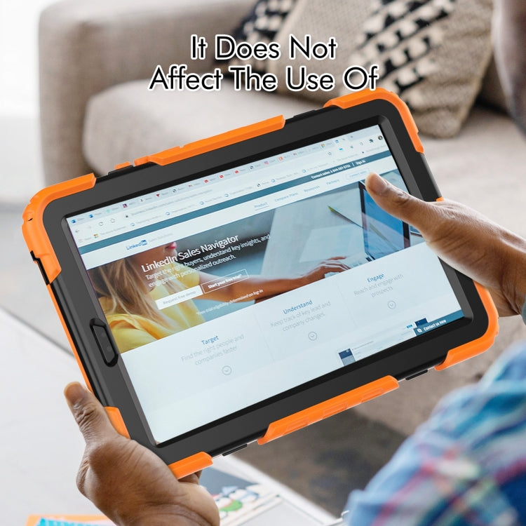 For Lenovo Tab M9 Silicone Hybrid PC Tablet Case with Shoulder Strap(Orange)
