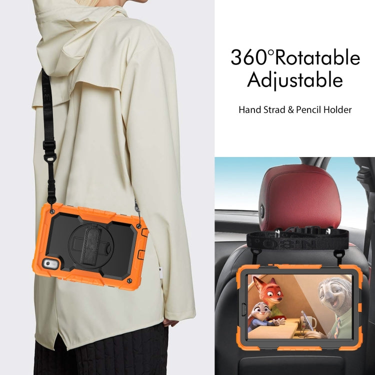 For Lenovo Tab M9 Silicone Hybrid PC Tablet Case with Shoulder Strap(Orange)
