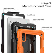 For Lenovo Tab M9 Silicone Hybrid PC Tablet Case with Shoulder Strap(Orange)